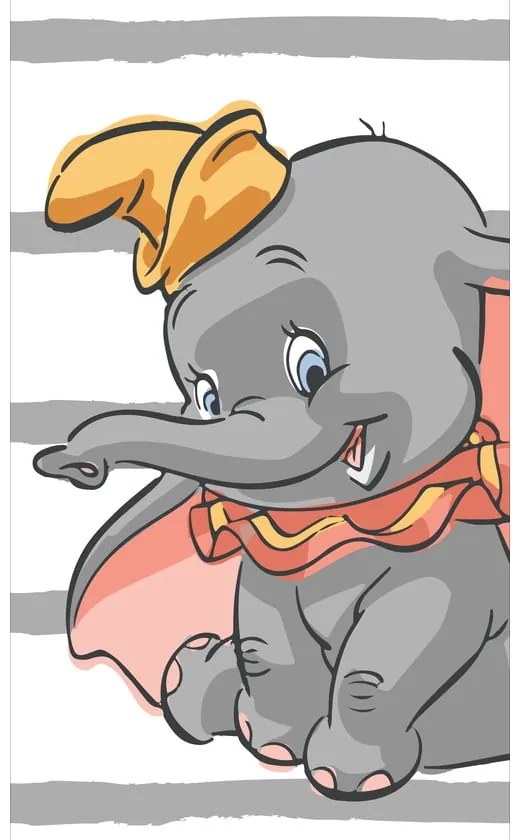 Bielo-sivá bavlnená detská osuška 70x140 cm Dumbo "Stripe" – Jerry Fabrics