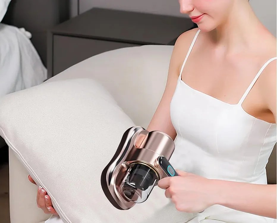 VERK Bezvreckový ručný vysávač na roztoče s protialergickým filtrom a UV svetlom - bronzový