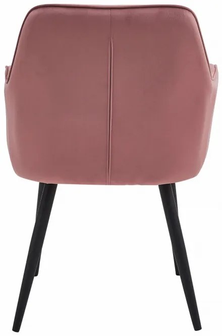 Jedálenská stolička JORK zamatová, ružová (čierne nohy)