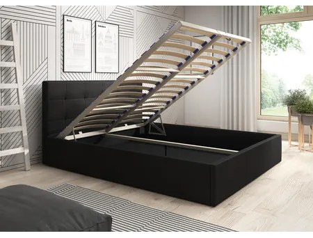 Čalúnená posteľ LAURA rozmer 180x200 cm Čierna eko-koža