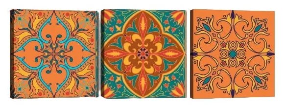Sada 3 obrazov Tablo Center Mandala Secret