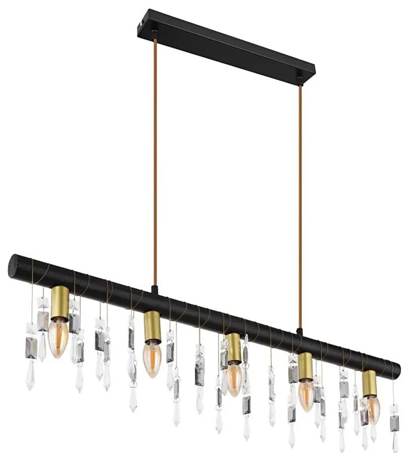 Globo 15532-5HB - Závesný luster na lanku KIRA 5xE14/40W/230V čierny