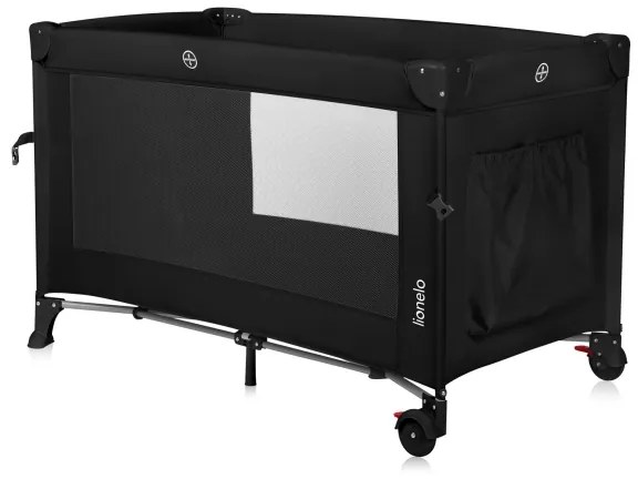 Lionelo - Cestovná postieľka 3v1 ELLEN Čierny karbón