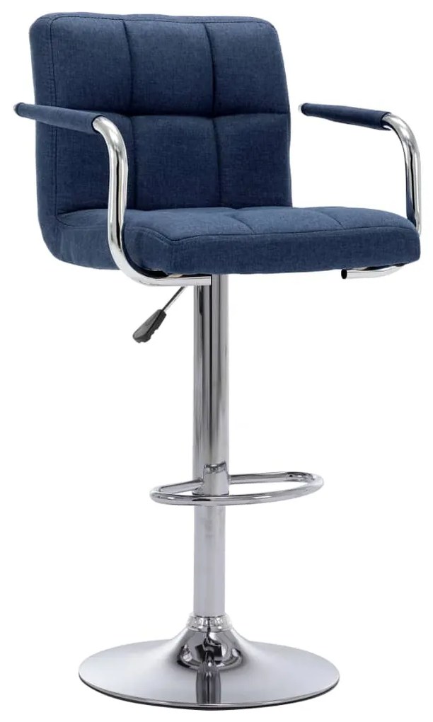 vidaXL Barová stolička modrá látková