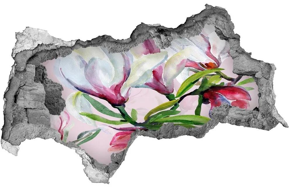 Nálepka 3D diera na stenu Magnólie kvety nd-b-104301807