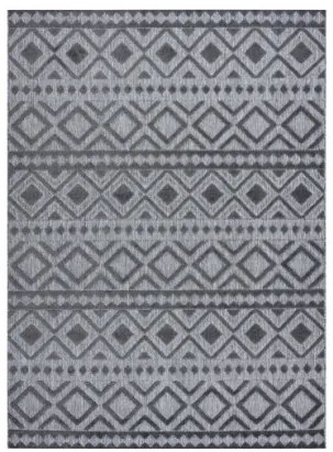 Koberec SOLE D3852 Boho, romby - ploské tkanie sivý
