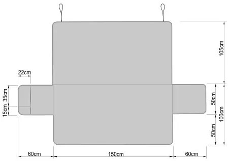 Poťah na sedačku pre psa PARIS čierny, 150 cm