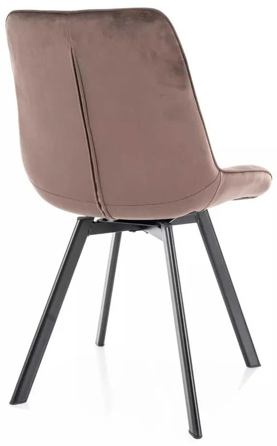Jedálenská stolička Albons Velvet, hnedá