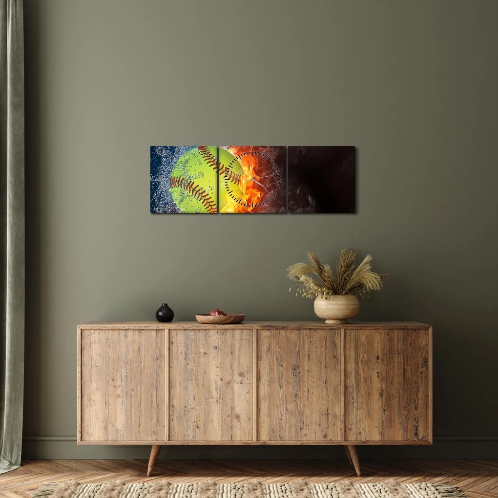 Obraz - Tenisová loptička (s hodinami) (90x30 cm)