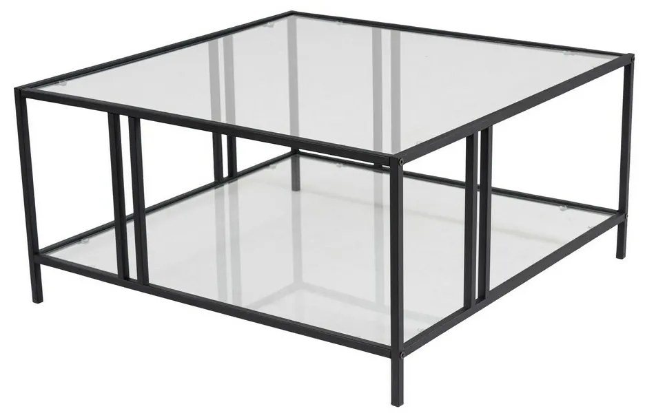 Konferenčný stolík Uranus Black s transparentným sklom