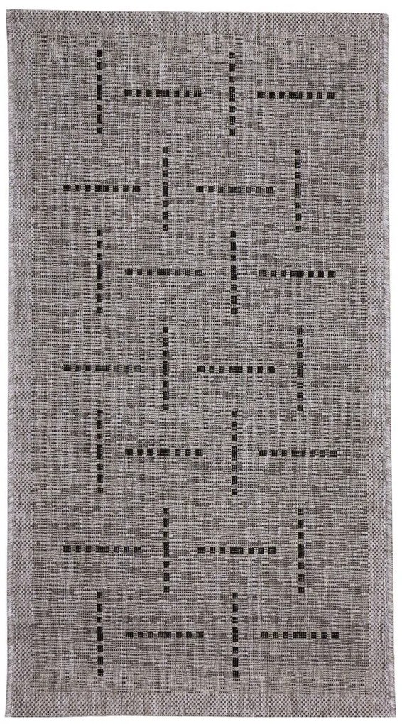 Devos Caby (DC Carpets), Kusový koberec FLOORLUX Silver / Black 20008 Spoltex – na von aj na doma, 120x170, šedá, chodba / predsieň
