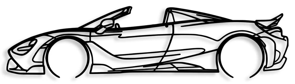 Nástenná kovová dekorácia McLaren 720S Silueta čierna