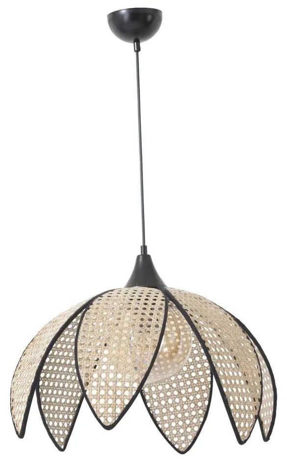 Luster na lanku FUME 1xE27/40W/230V pr. 40 cm čierna/béžová