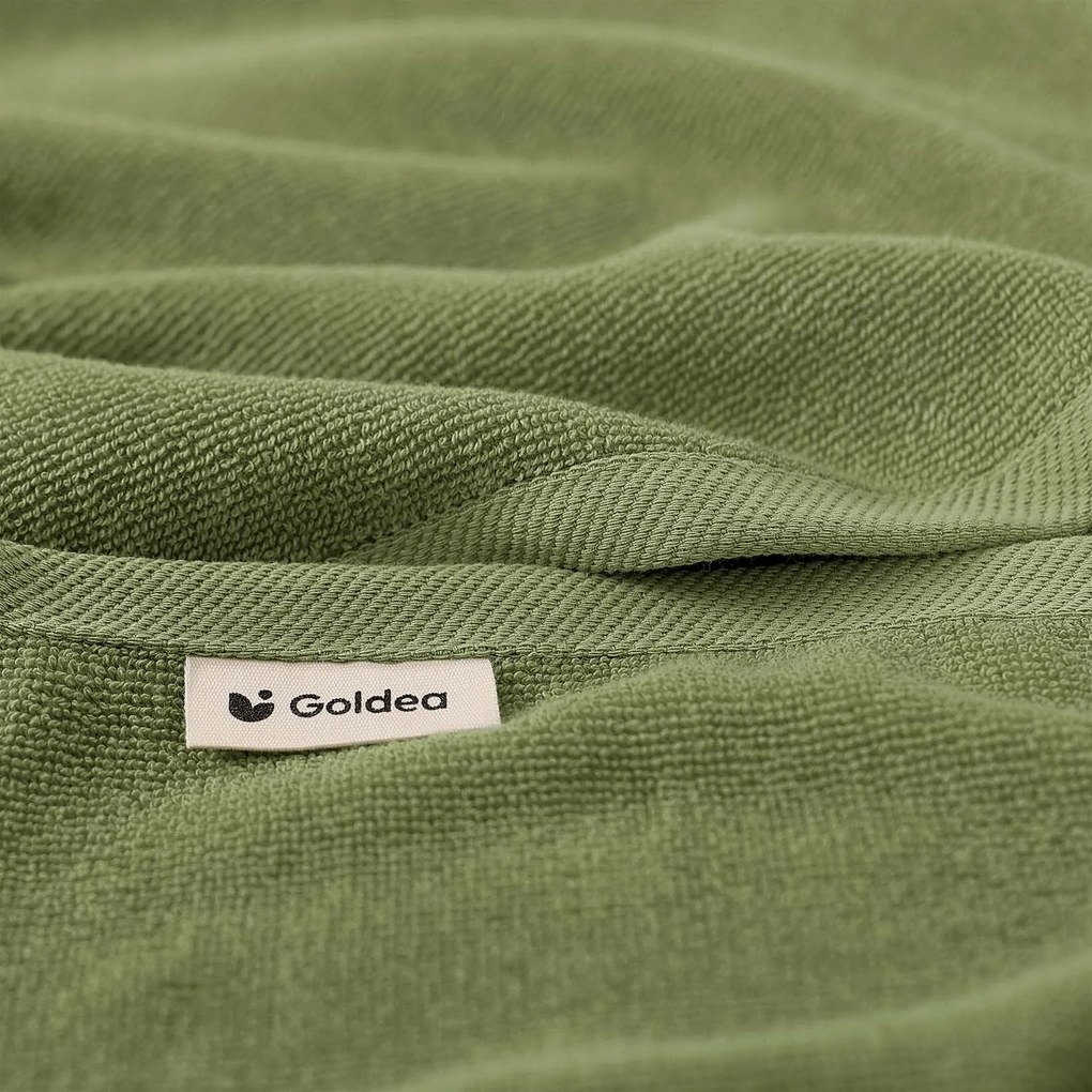 Goldea bavlnený froté uterák / osuška soft bez bordúry – olivový 50 x 100 cm