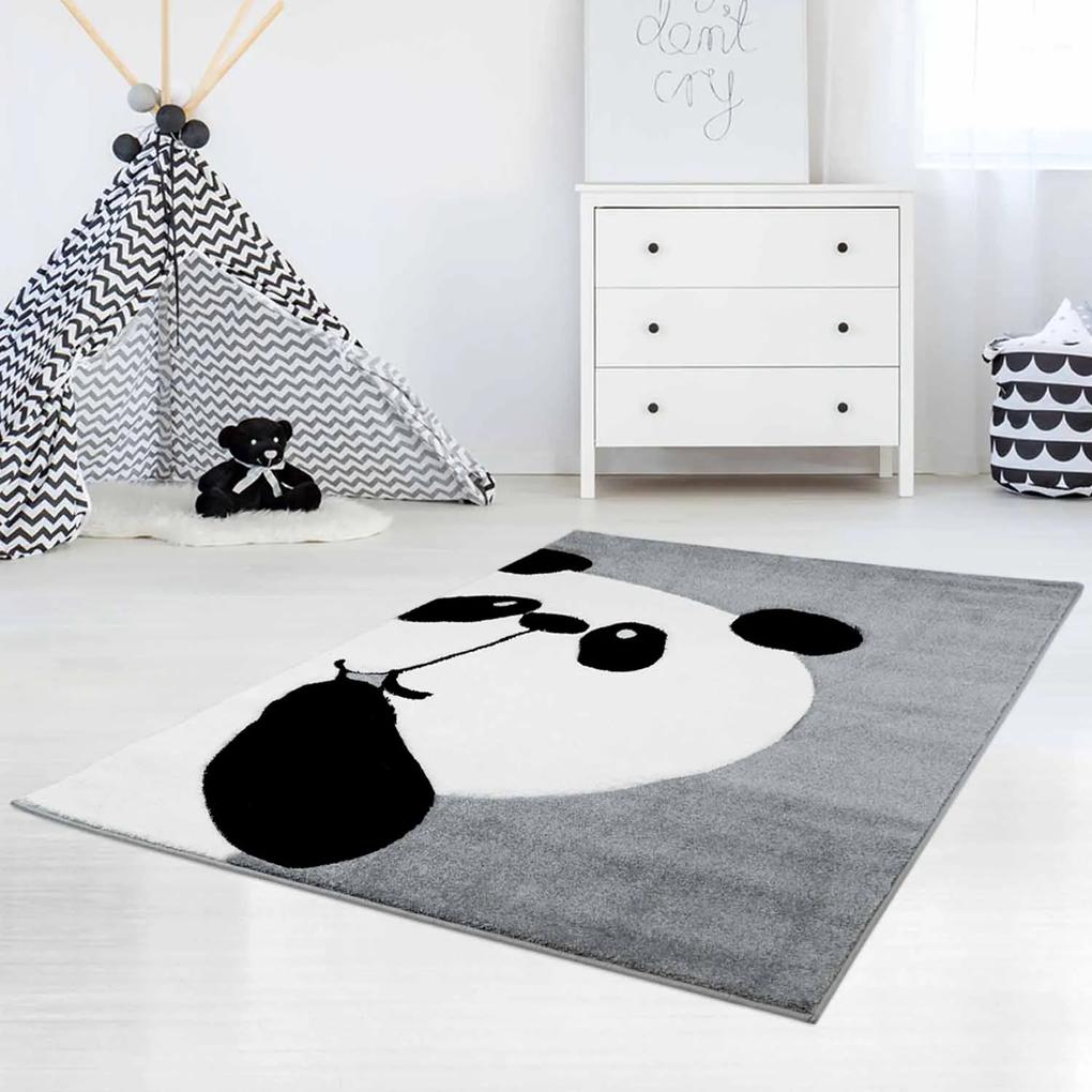 Dekorstudio Detský koberec BEAUTY sivá panda Rozmer koberca: 120x170cm