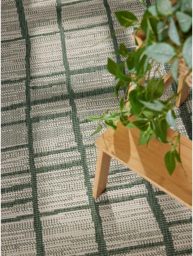 Zelený/krémovobiely okrúhly vnútorný a vonkajší koberec ø 160 cm Haringey Crouch – Ted Baker