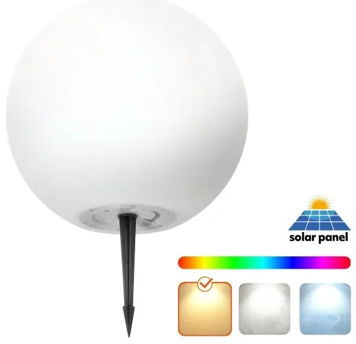 LED RGBW Stmievateľná solárna lampa LED/5W/3,7V 3000K IP54 pr. 30 cm