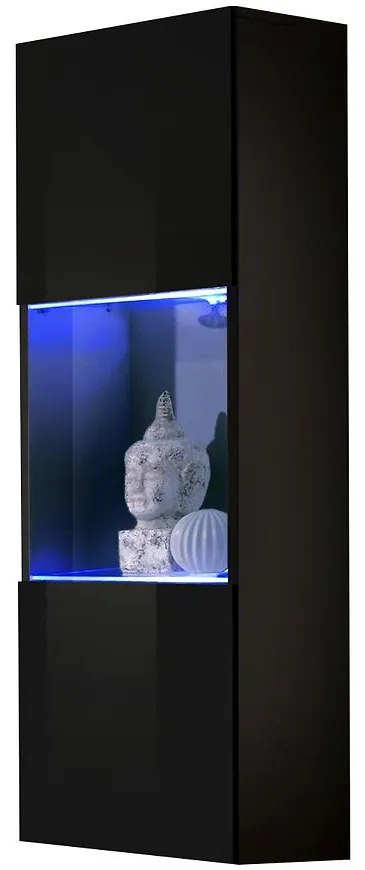 Vitrína malý Fly 22+Sklo čierna