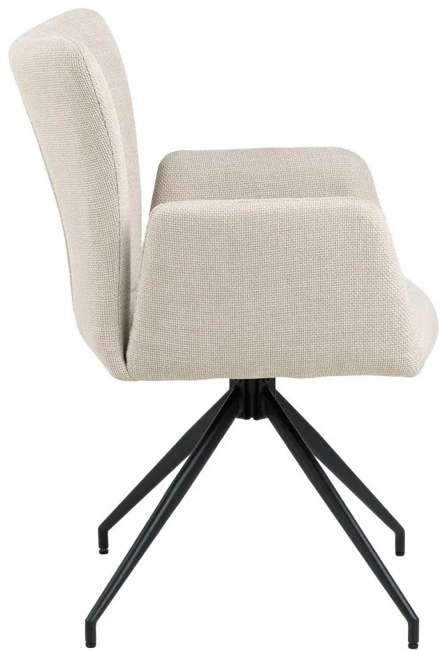 Béžové čalúnené jedálenské kreslá v súprave s podrúčkami 2 ks Laura – Actona