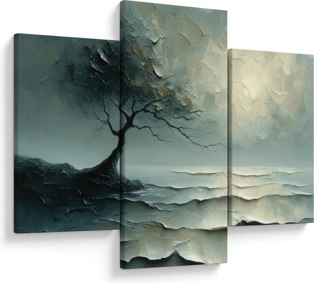 Obraz - Olejomaľba stromu s oceánom (90x60 cm)