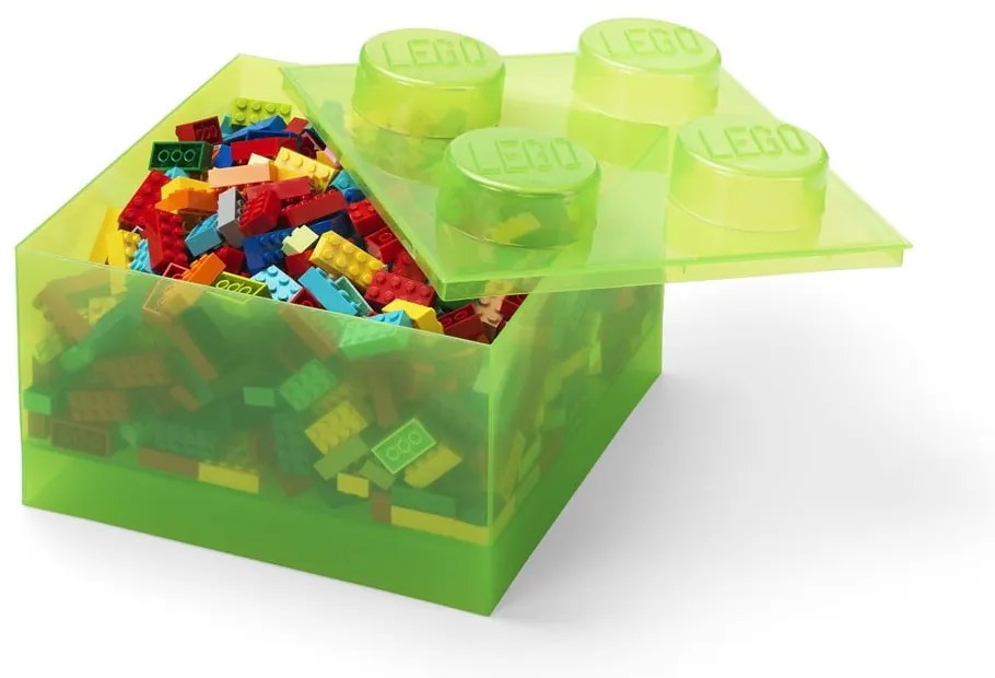 Zelený plastový detský úložný box 25x25x18 cm – LEGO®