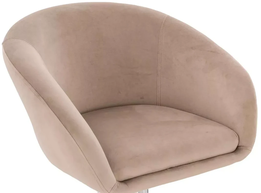 LuxuryForm DESIGN Barová stolička VENICE VELUR na striebornom tanieri - latte