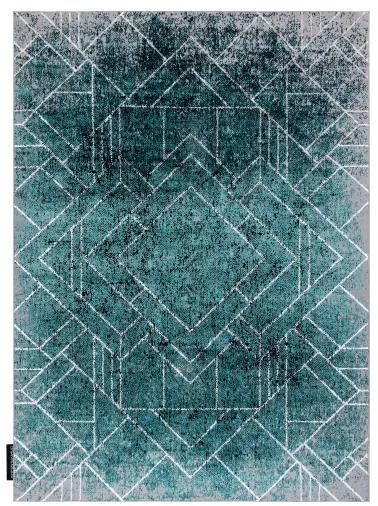 Moderný koberec DE LUXE 626 Geometrický , diamanty - Štrukturálny sivý/ verde