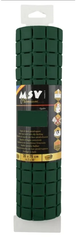 Spirella Protiskluzová podložka do vany QUADROPremium, tmavě zelená, 36 x 76 cm