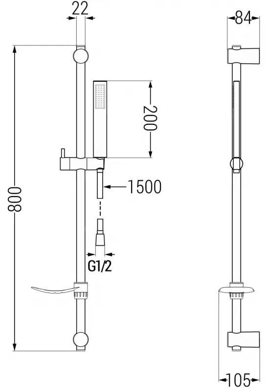 Mexen sprchový set DF00, zlatý, 785004582-50