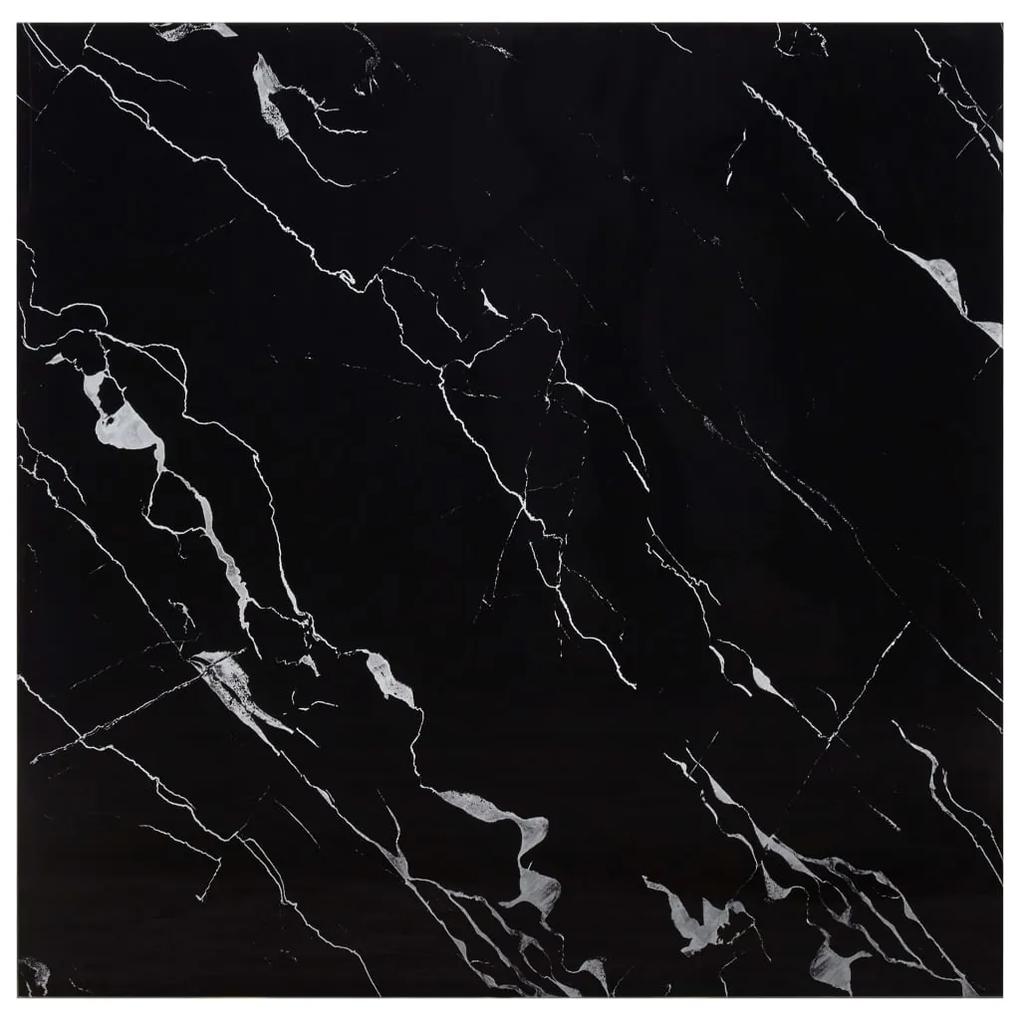 vidaXL Stolová doska, čierna 70x70 cm, sklo s mramorovou textúrou