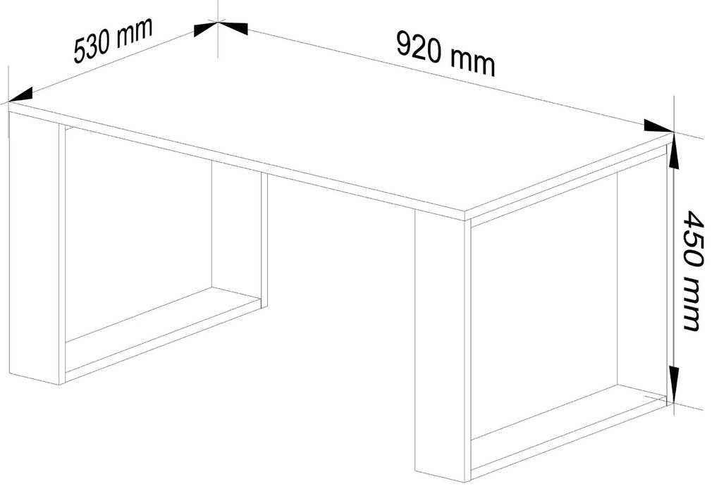 Konferenčný stolík Nox dub craft zlatý/čierny