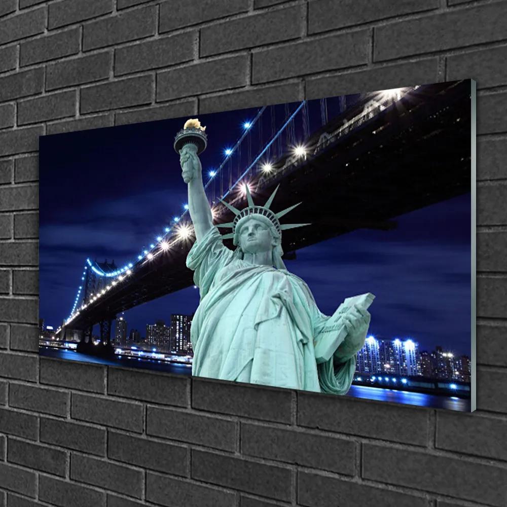 Obraz na skle Most socha slobody 125x50 cm
