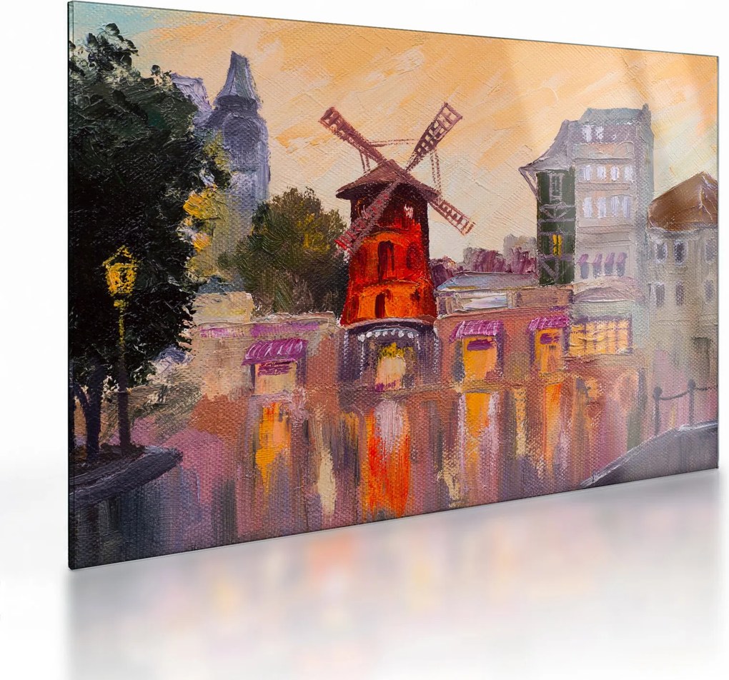 Sklenený obraz - Moulin rouge, Paríž, Francúzsko (70x50 cm)
