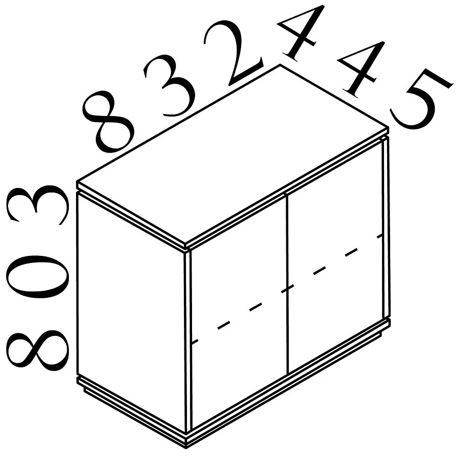 Nízka skriňa Creator 83,2 x 44,5 x 80,3 cm, biela / wenge