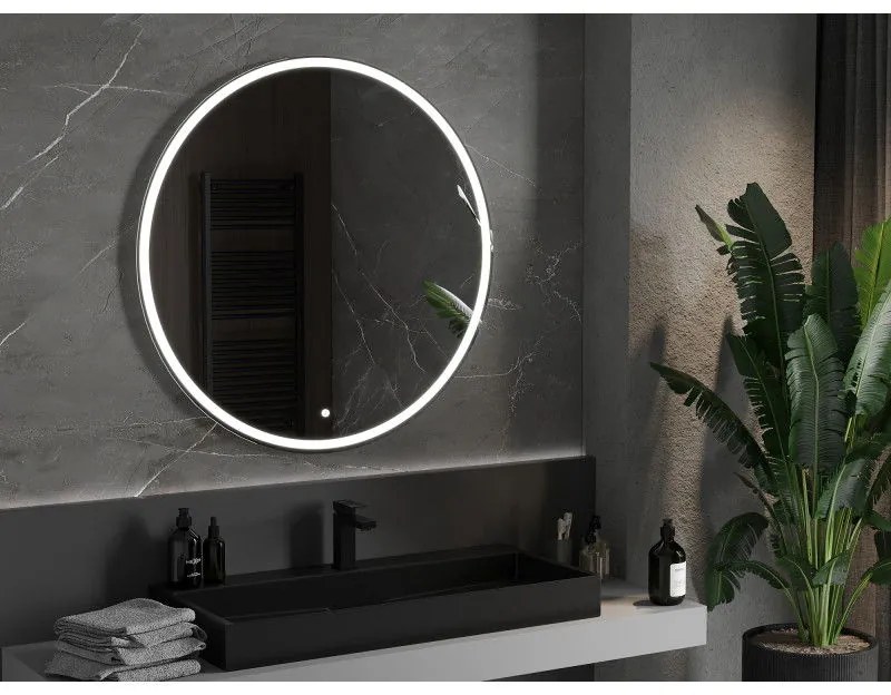 Mexen Gobi, LED okrúhle kúpeľňové zrkadlo s podsvietením 100 cm, 6000K, ochrana proti zahmlievaniu, 9801-100-100-611-00