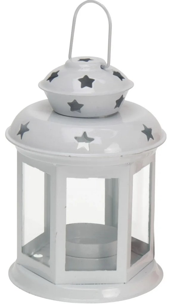 Lampáš na čajovú svíčku Tharsis biela, 14 cm