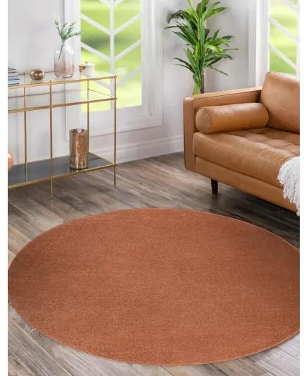 Okrúhly koberec SOFTY Jednotný, Jednobarevný, terakota Veľkosť: kruh 150 cm