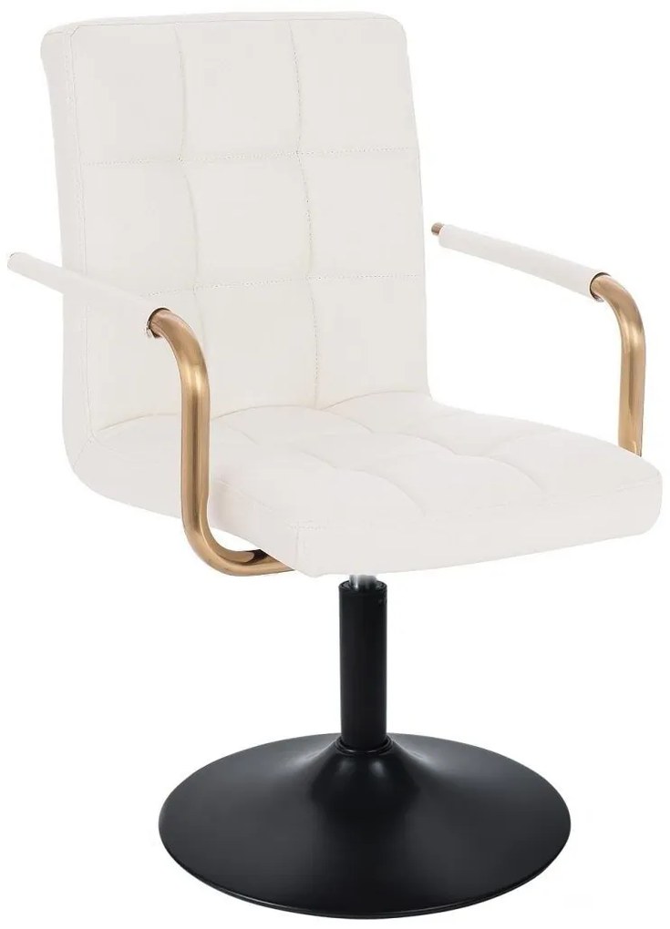 LuxuryForm DESIGN Stolička VERONA GOLD na čiernom tanieri - biela