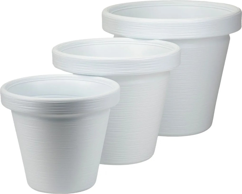 PLASTOVÝ KVETINÁČ SRTIA RIFLO 39X34 CM BIELA