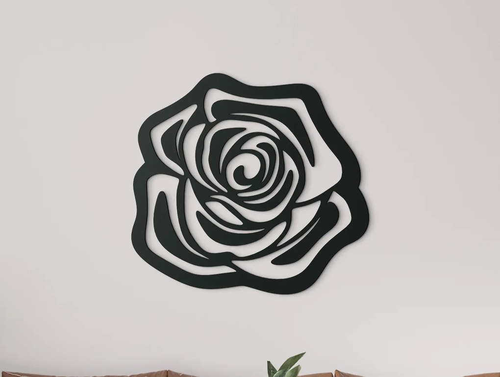 drevko Vyrezávaný obraz Ruža Rozmer obrazu: 32,5 x 35 cm, Farba dekorácie: Čierna