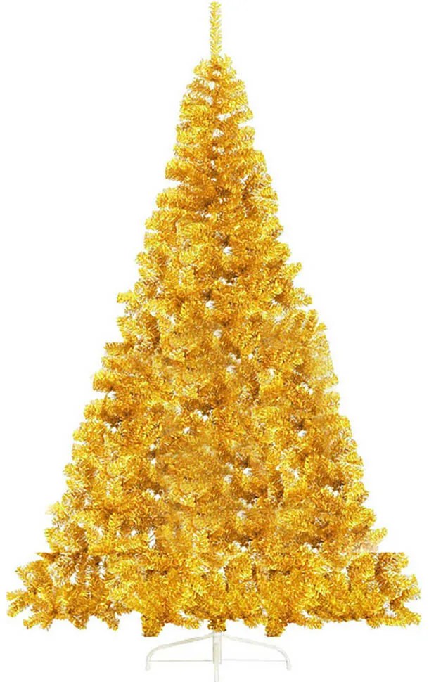 Zlatý umelý vianočný stromček, 210 cm 1000 vetiev