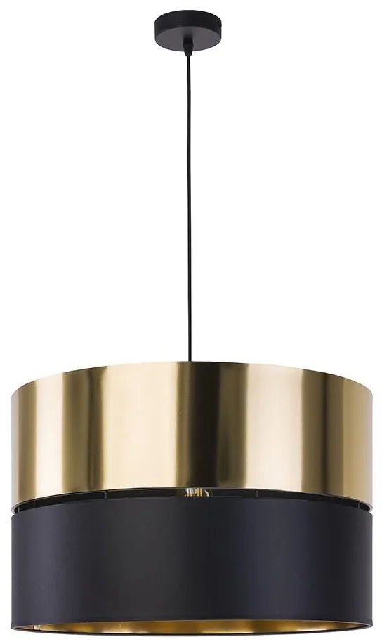 TK Lighting Luster na lanku HILTON 1xE27/25W/230V mosadz/čierna 4346