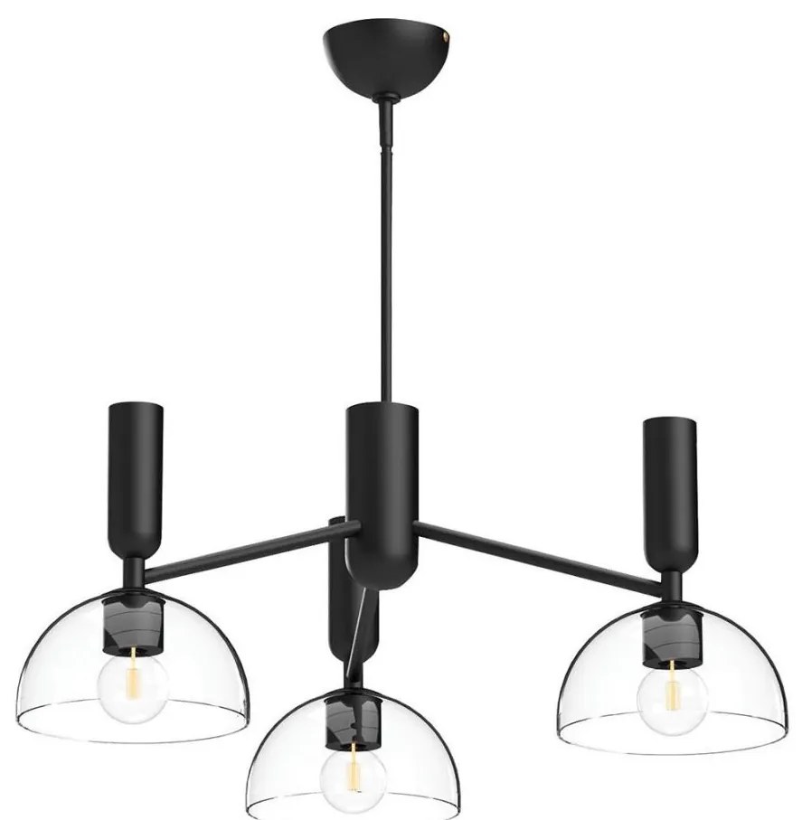 Alora Mood ALM-JUDE3-MB-CL - Luster na tyči JUDE 3xE27/60W/230V čierna