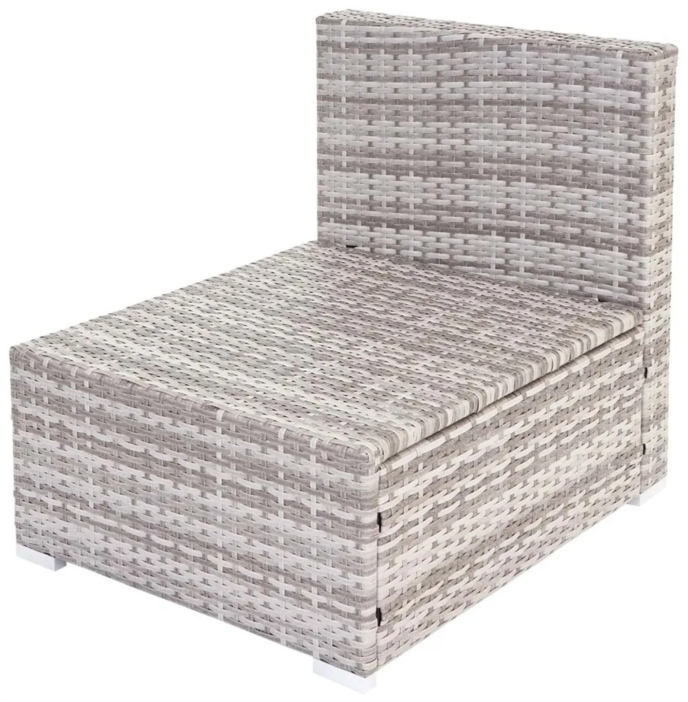 Polyratanová záhradná súprava Brescia - sivá, krémové vankúše