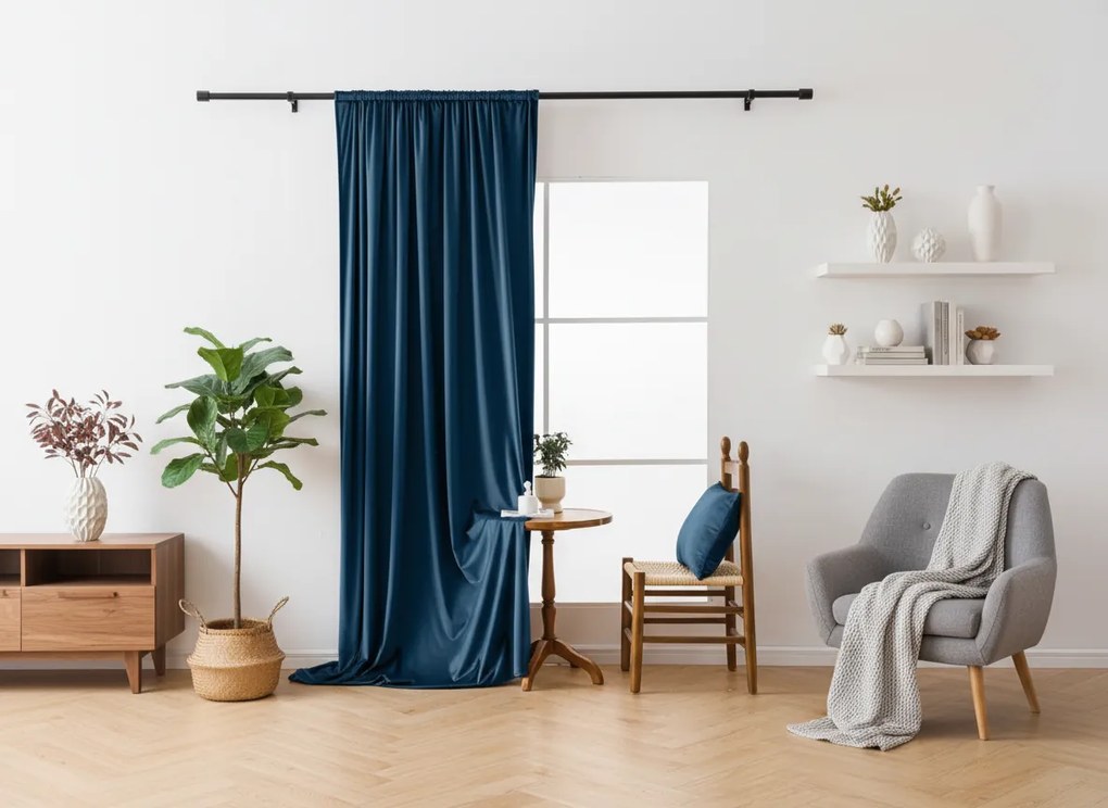 Zatemňovacia záclona DREAM VELVET 140x250 cm, petrolejová Zavesenie: Kovové krúžky