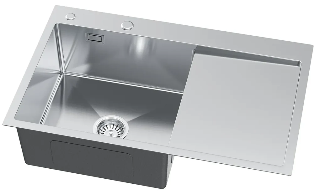 Erga HD, 1-komorový oceľový drez 780x490x210 mm, ľavý, oceľová, ERG-MLS-HD7849L