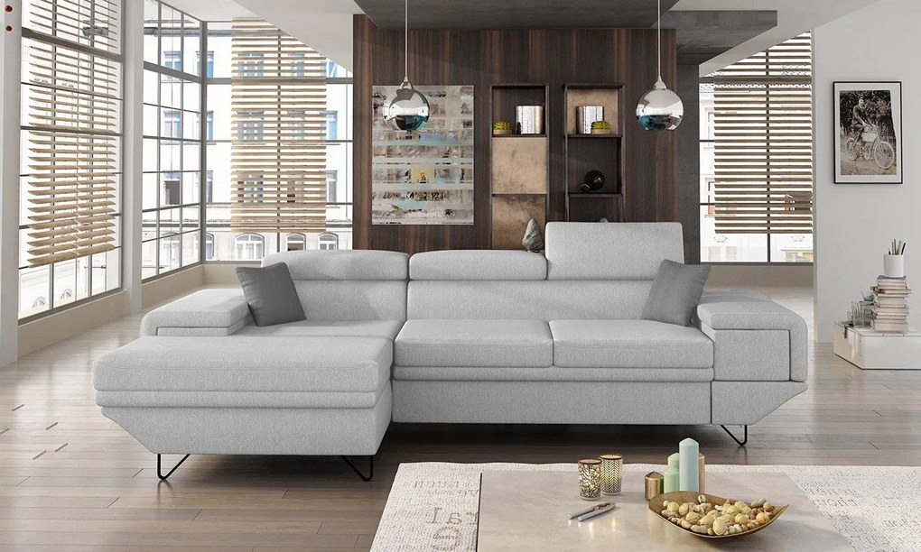 Moderná rohová sedacia súprava Arcadia, Dostupné poťahy: Fresh 34 + Fresh 34 + Senegal 818, Strana: pravá
