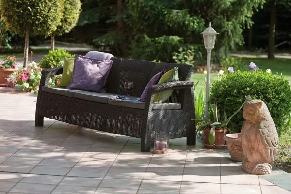 InternetovaZahrada - Záhradná lavica MODERN LOVE SEAT MAX - antracit