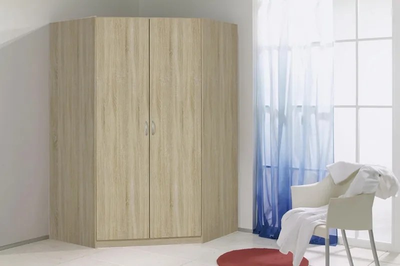 Rohová šatníková skriňa Case, dub sonoma