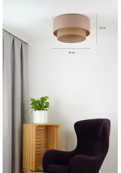 Duolla - Stropné svietidlo BOHO 1xE27/15W/230V pr. 45 cm béžová/hnedá